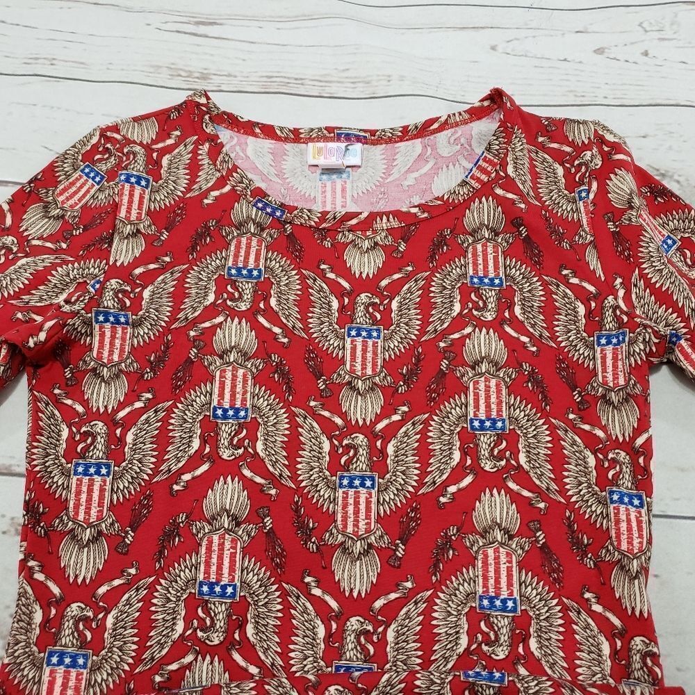 LulaRoe Dress Size XXS Patriotic American Eagle - Picture 3 of 6